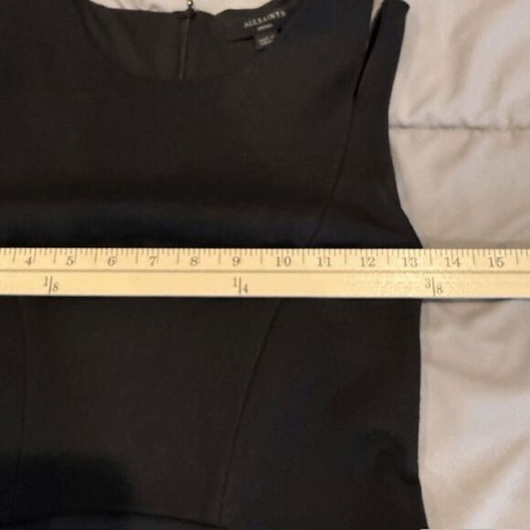 All Saints Sandy Dress Black Mini A-Line Two Tone Jersey and Satin Size Small - Picture 9 of 11